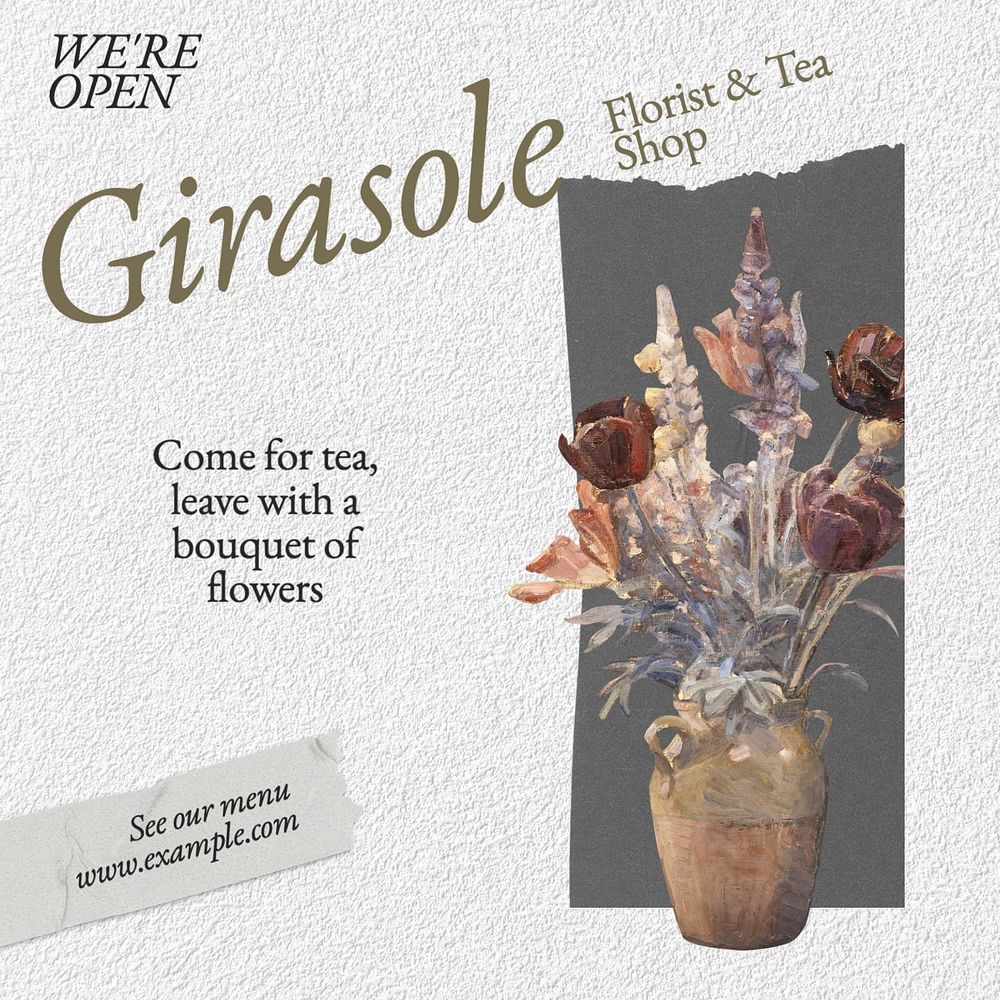 Tea shop Instagram post template