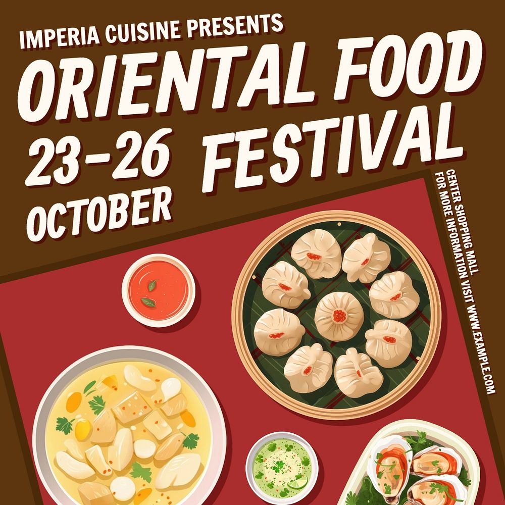 Oriental food festival Facebook post template