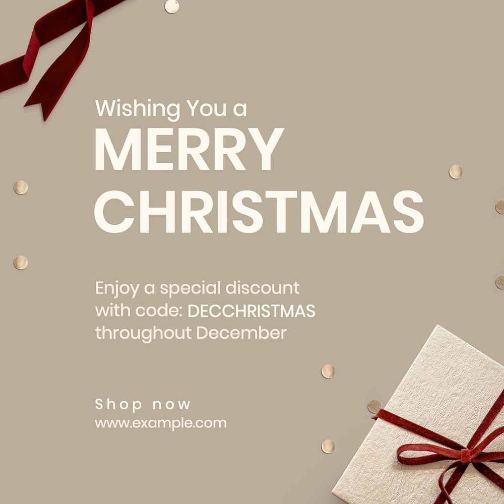 Christmas promo Instagram post template, editable text