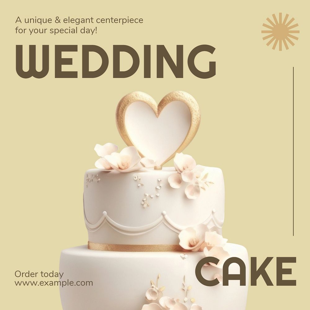 Wedding cake Instagram post template