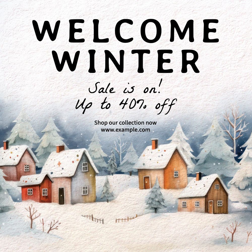 Welcome winter sale Instagram post template