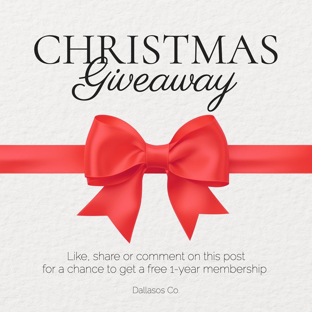 Christmas giveaway Instagram post template