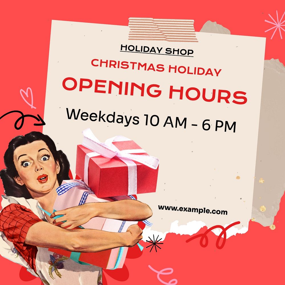 Open hours Instagram post template