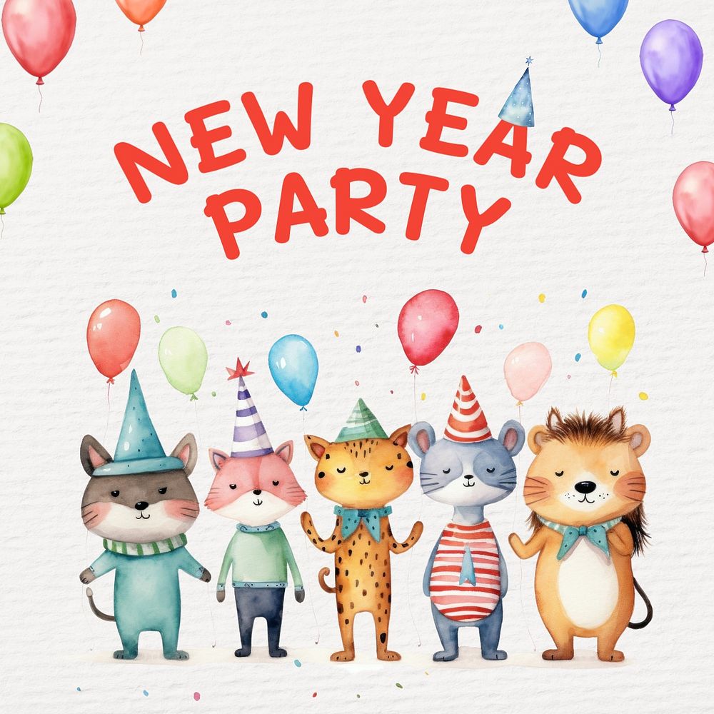 New year party Instagram post template