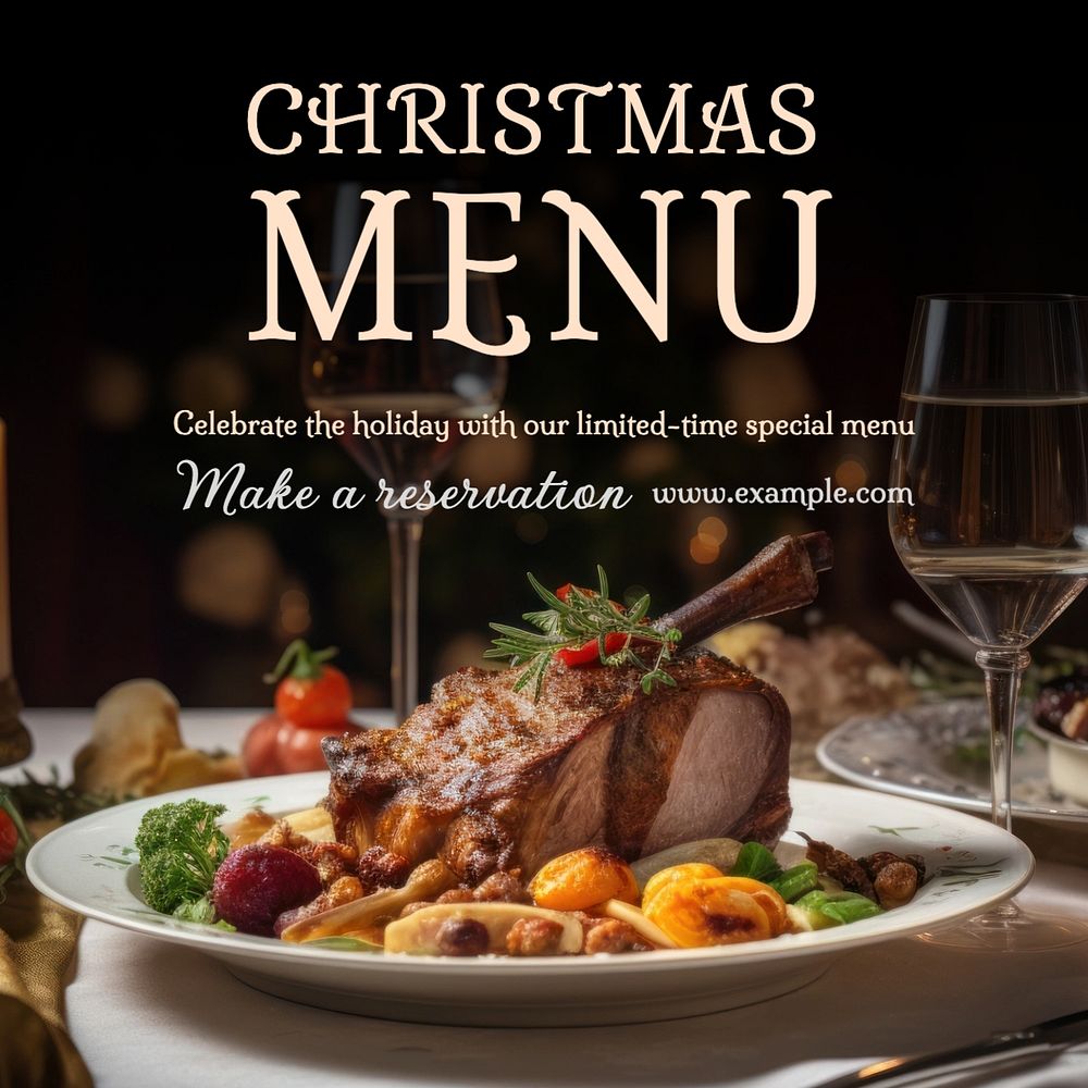 Christmas menu Instagram post template