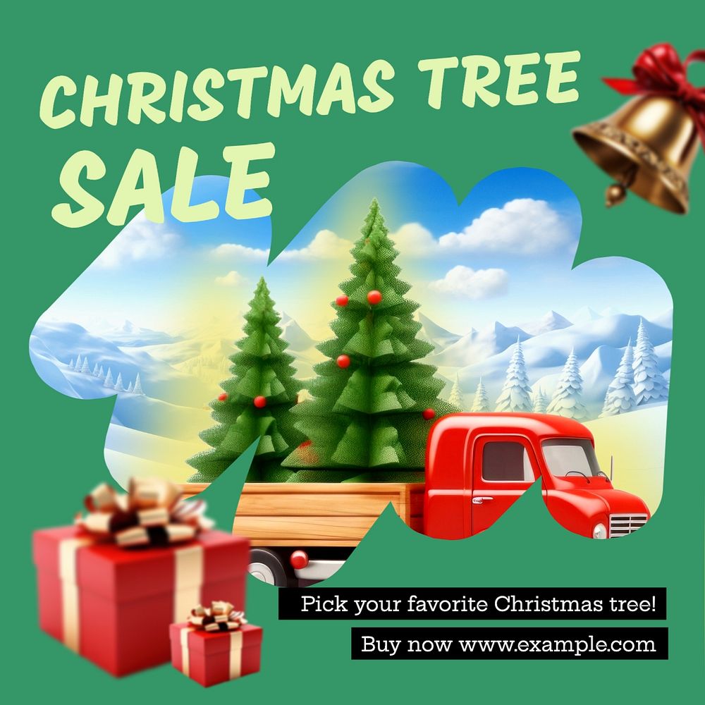 Christmas tree sale Instagram post template