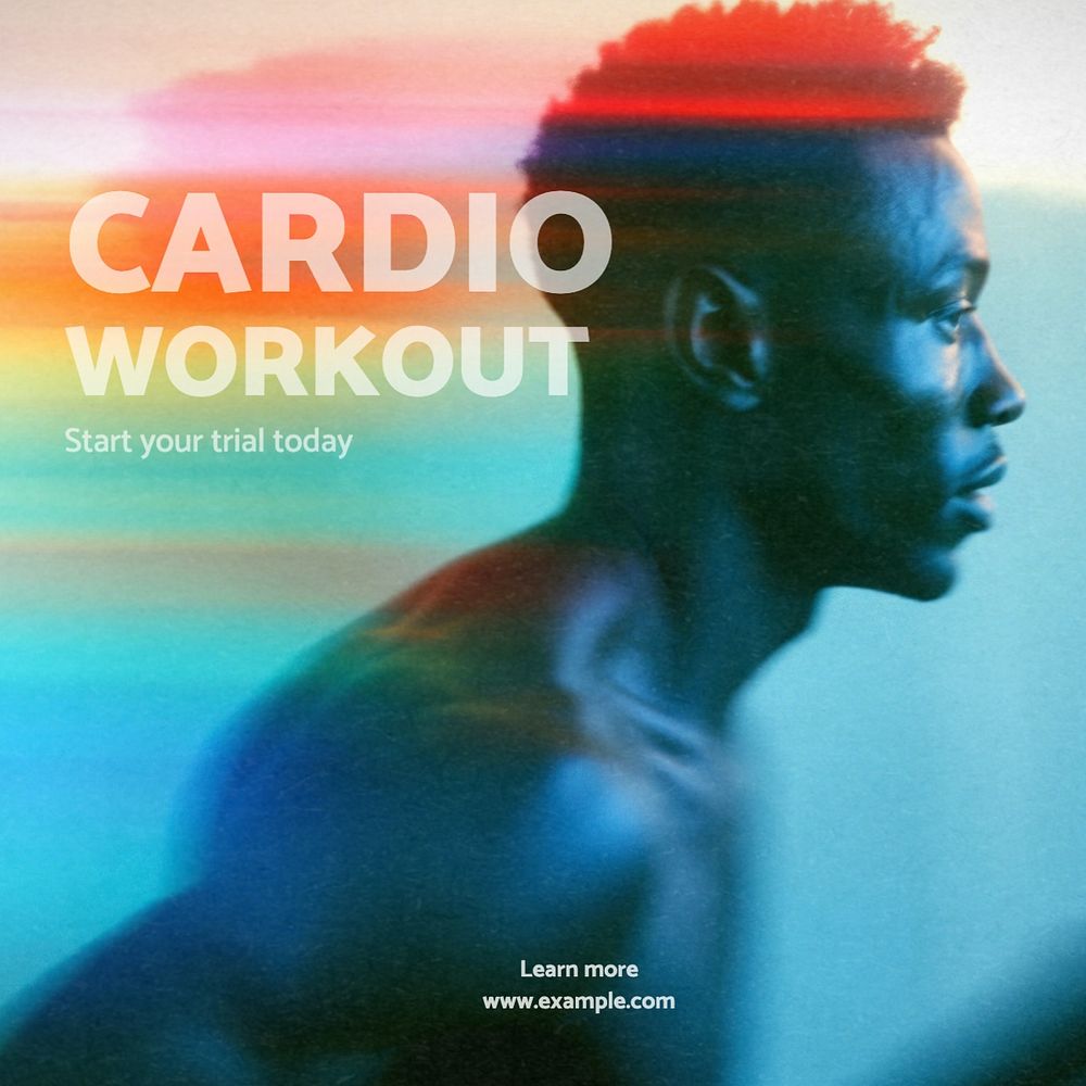 Cardio workout Instagram post template