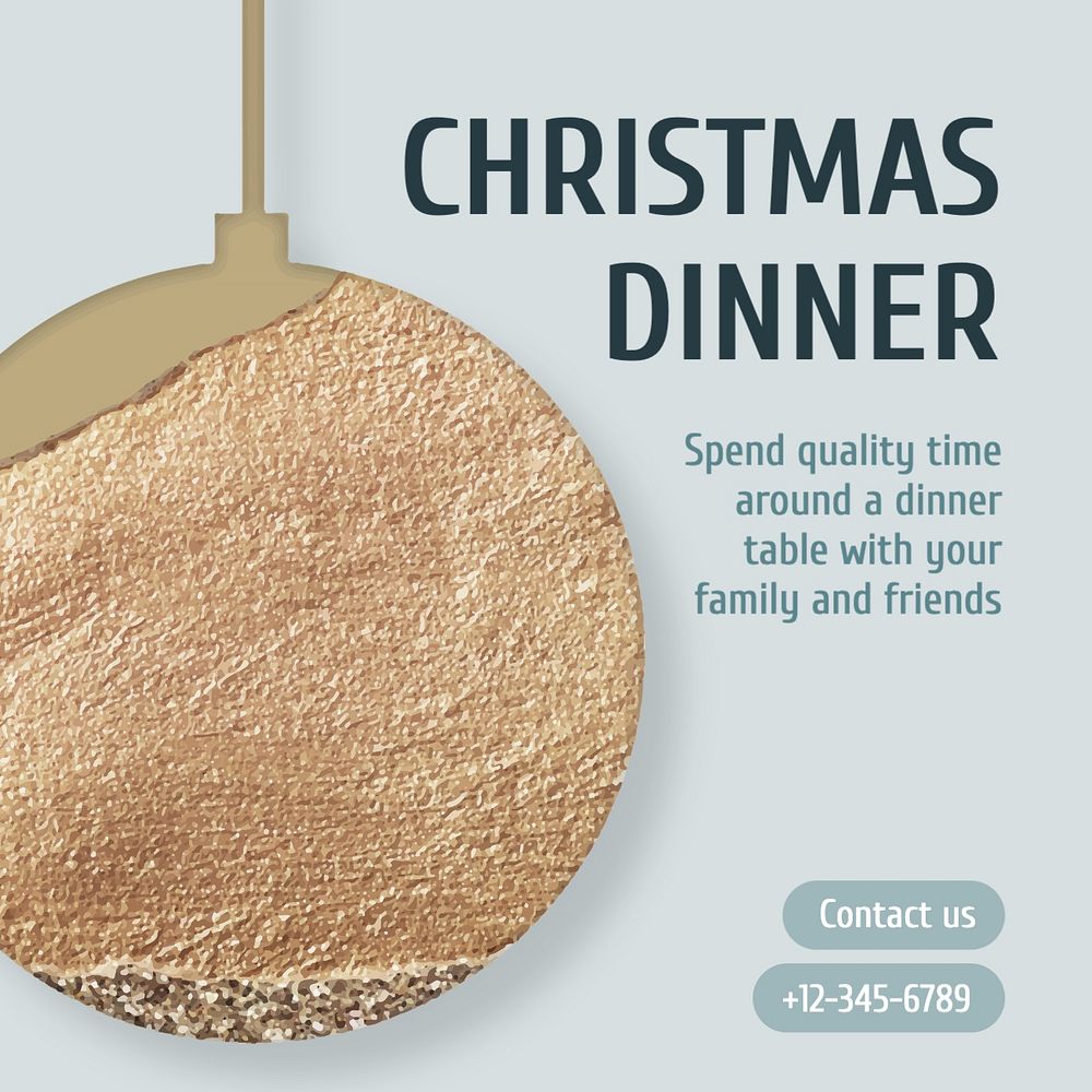 Christmas dinner Instagram post template