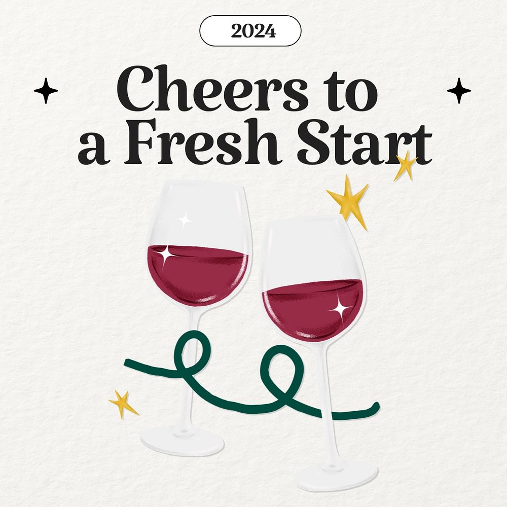 Cheers to a fresh start Instagram post template