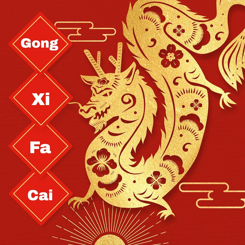 Chinese new year Instagram post template