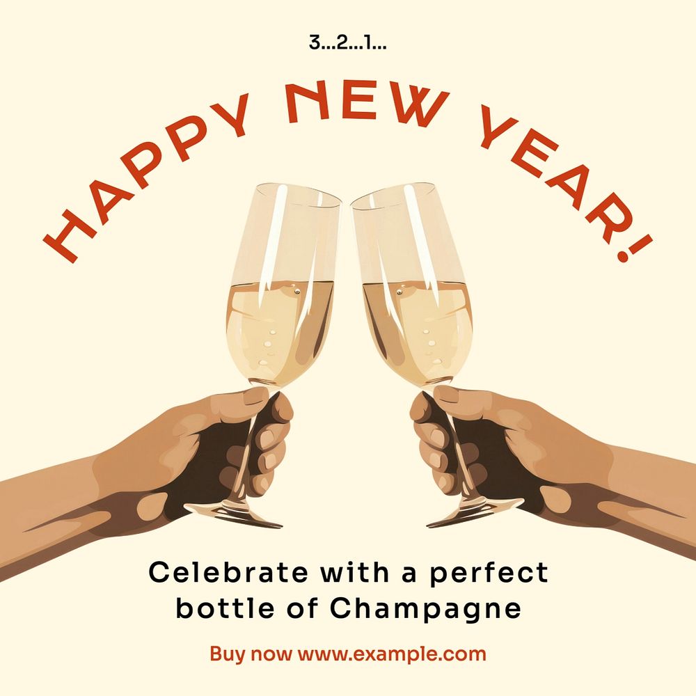 Champagne advertisement Instagram post template