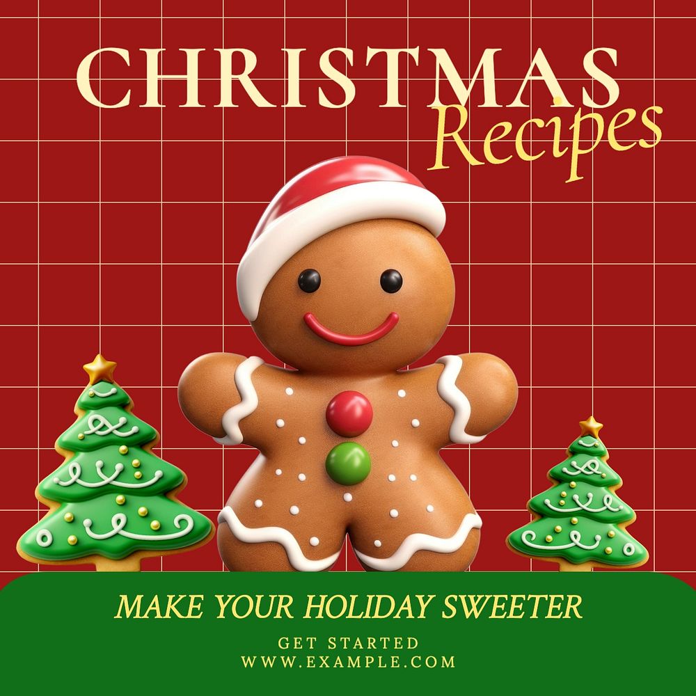 Christmas recipe Instagram post template