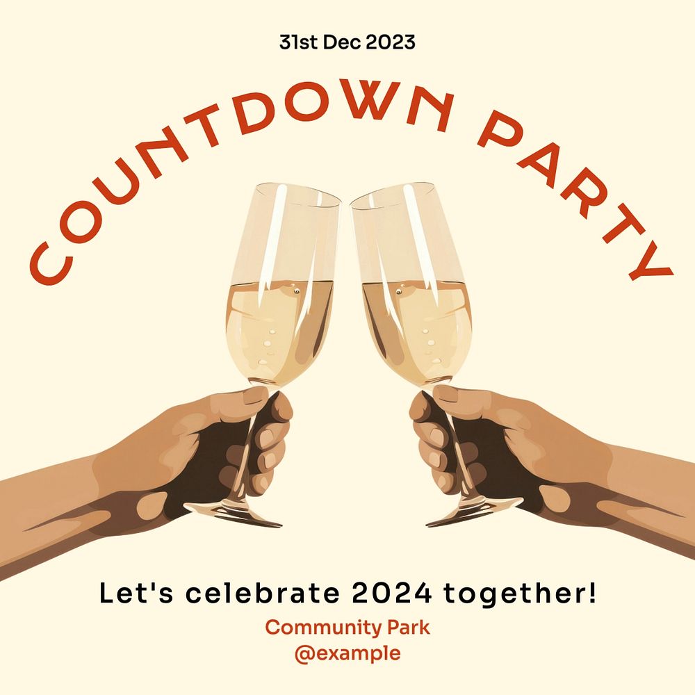 Countdown party Instagram post template