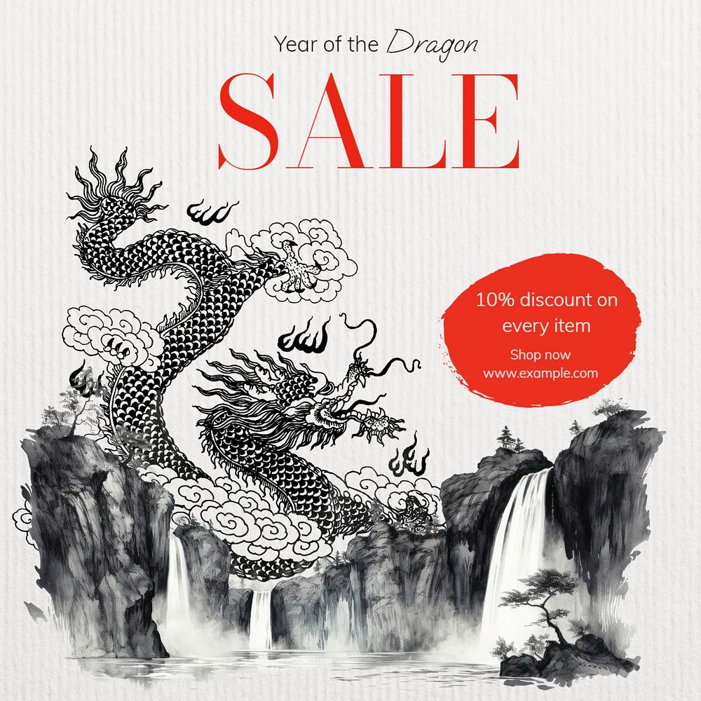 Chinese New Year sale Instagram post template