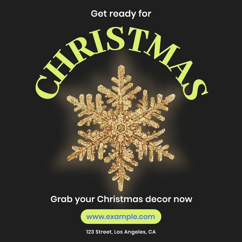 Christmas decor Instagram post template