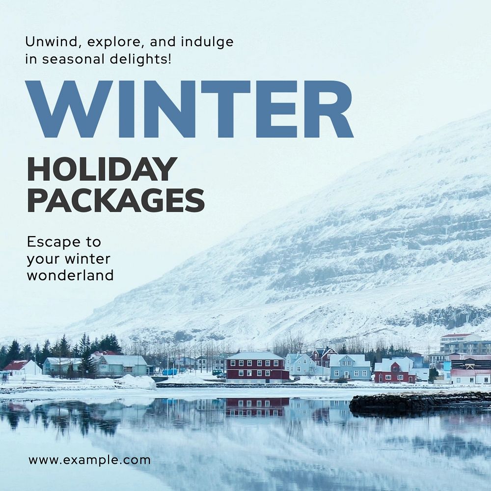 Winter holiday packages Instagram post template