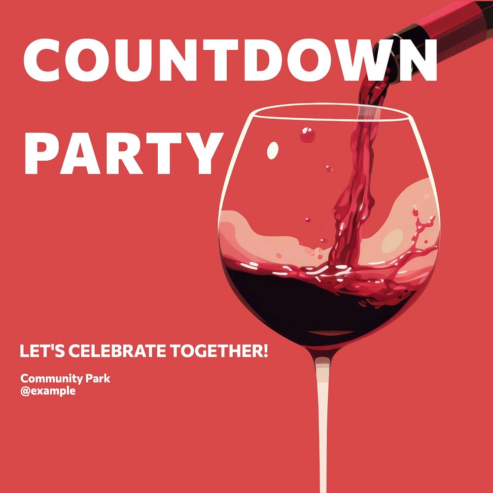 Countdown party Instagram post template