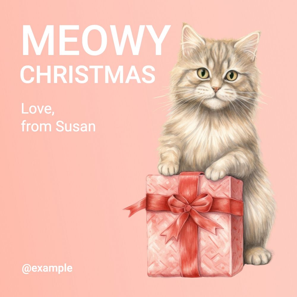 Meowy Christmas Instagram post template