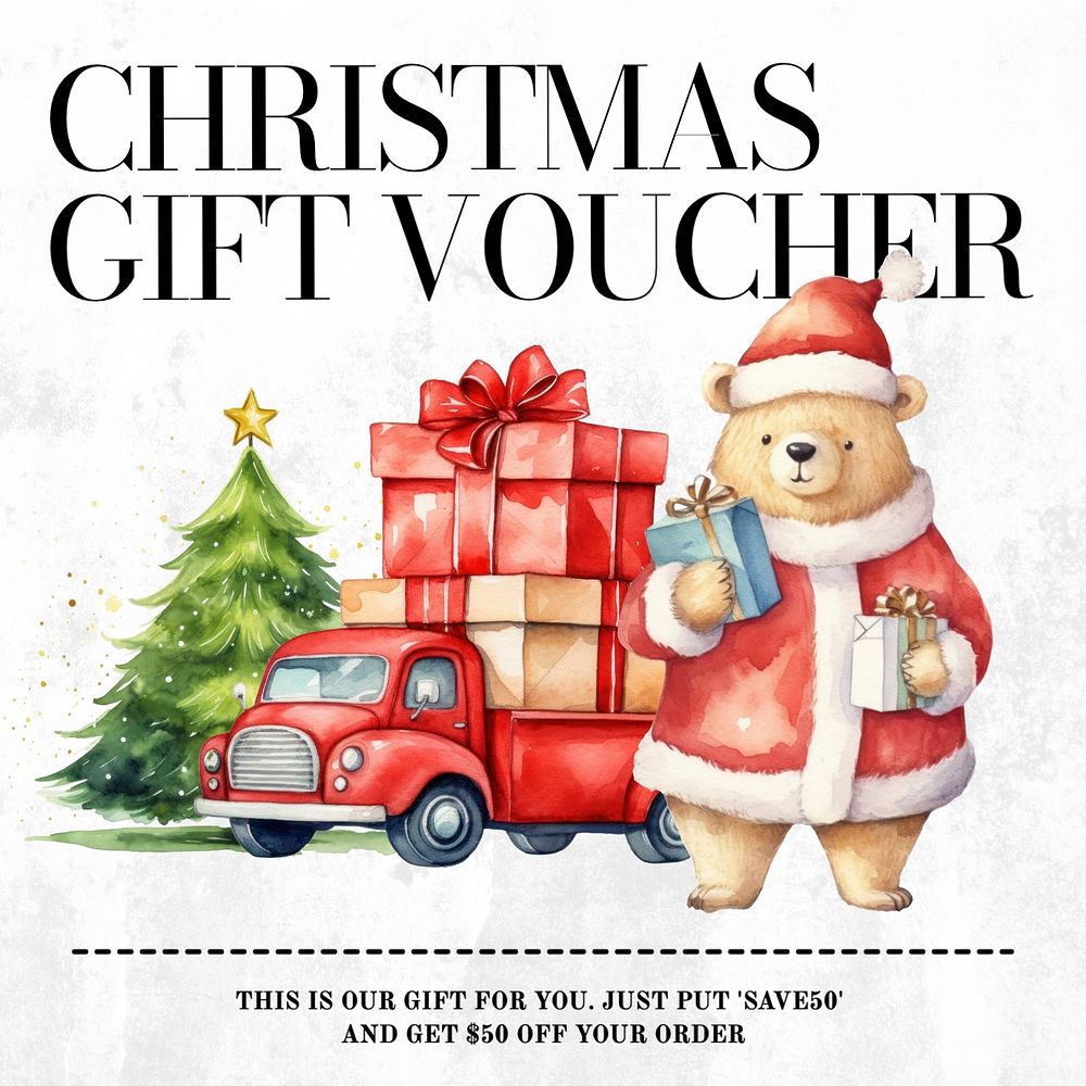 Christmas gift voucher Instagram post template