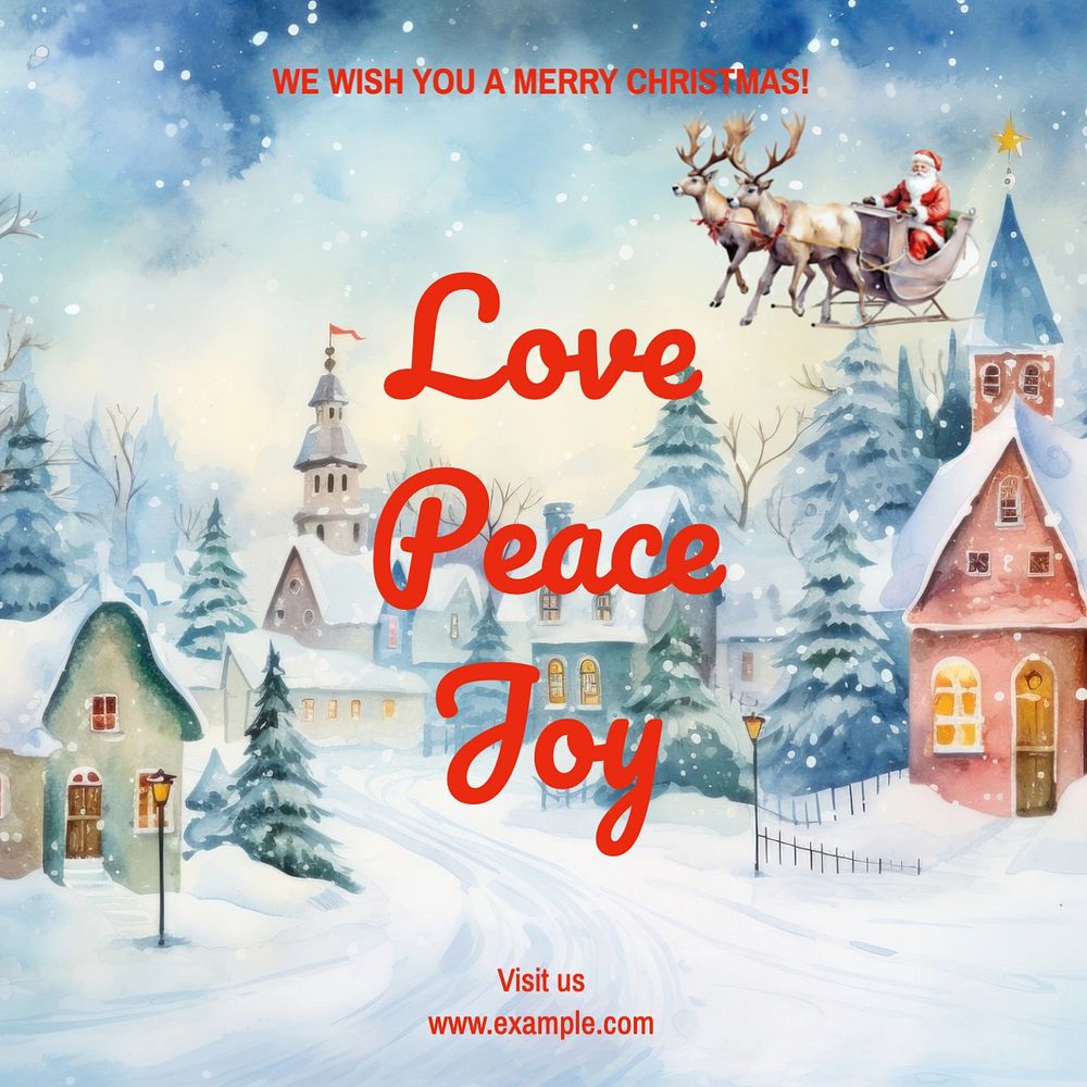 Love, peace & joy Instagram post template