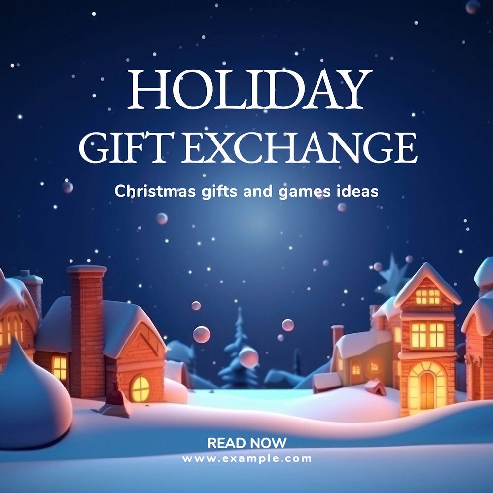 Holiday gift exchange Instagram post template