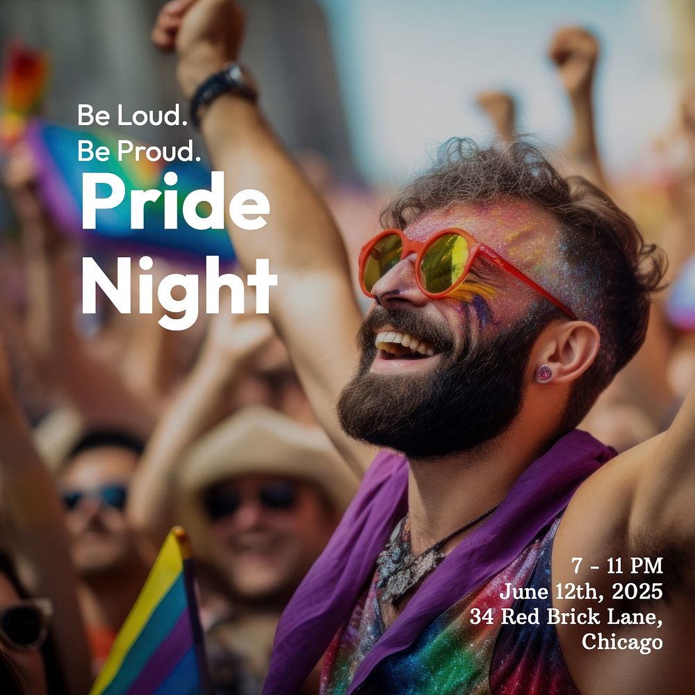 Pride night Instagram post template