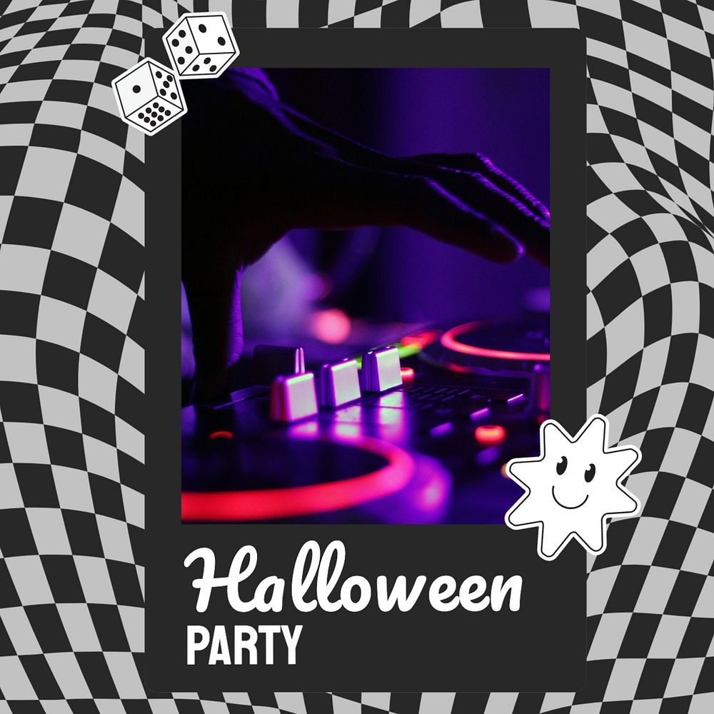 Halloween party Instagram post template