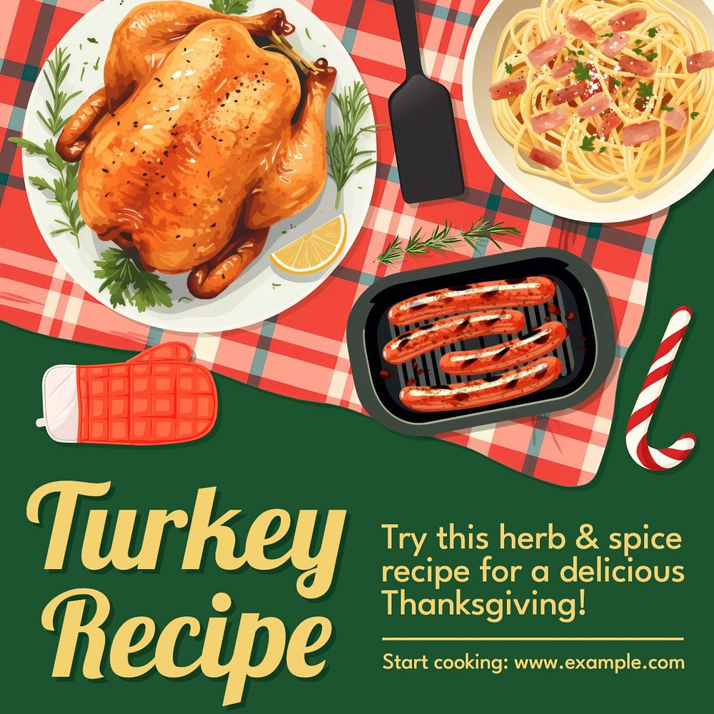 Turkey recipe Facebook post template