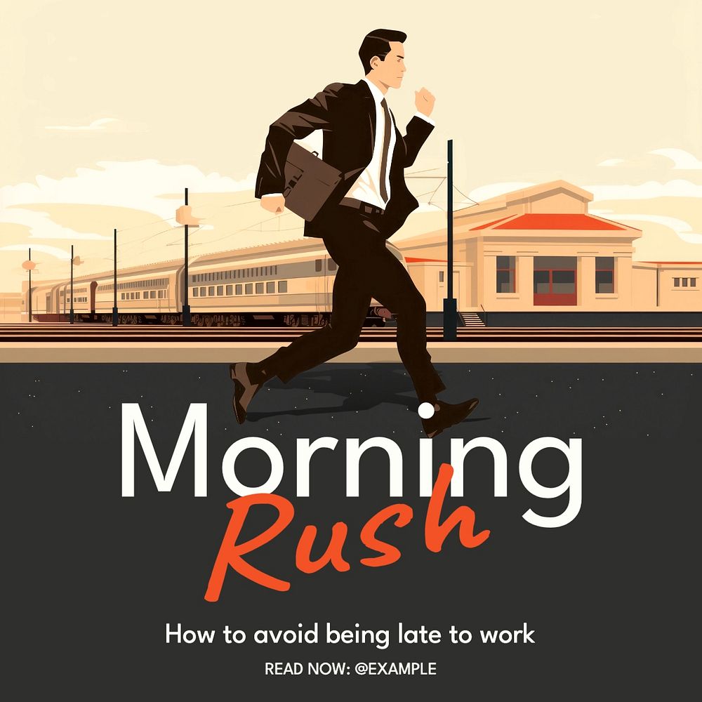 Morning rush Facebook post template