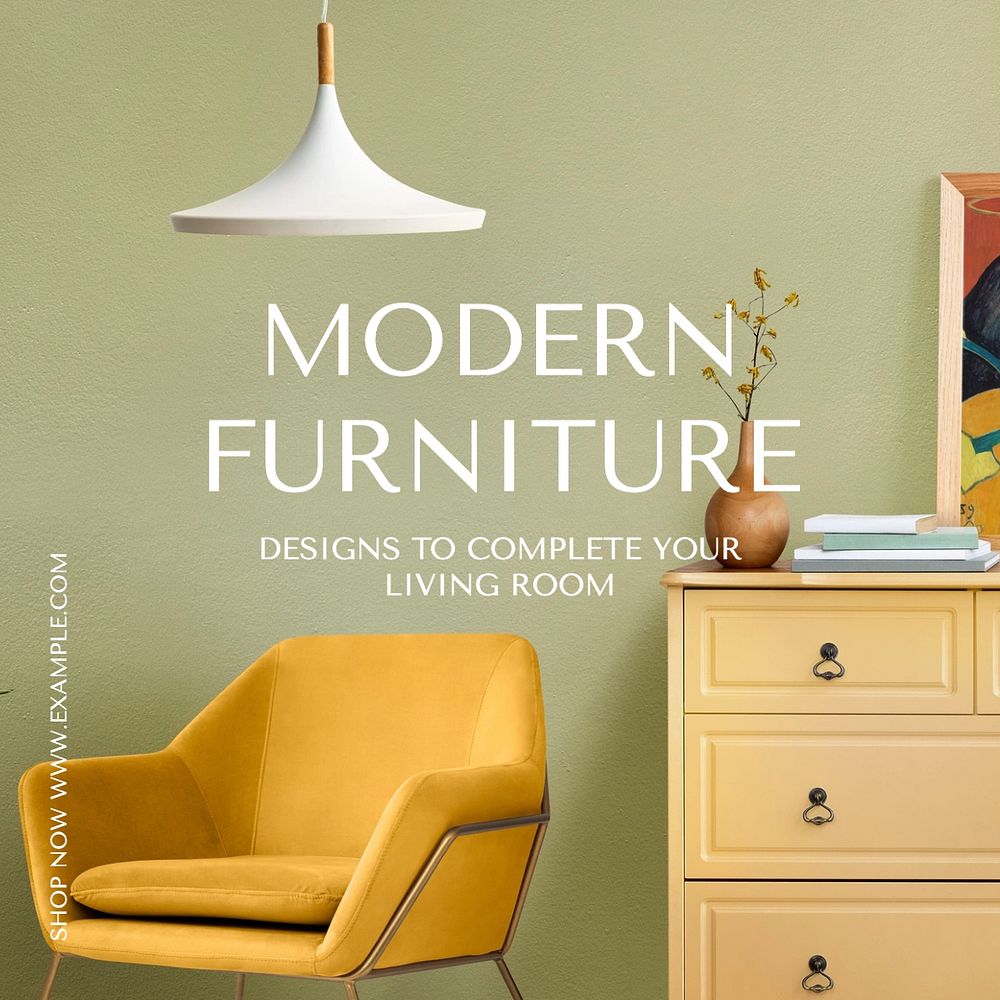 Modern furniture Instagram post template, editable text