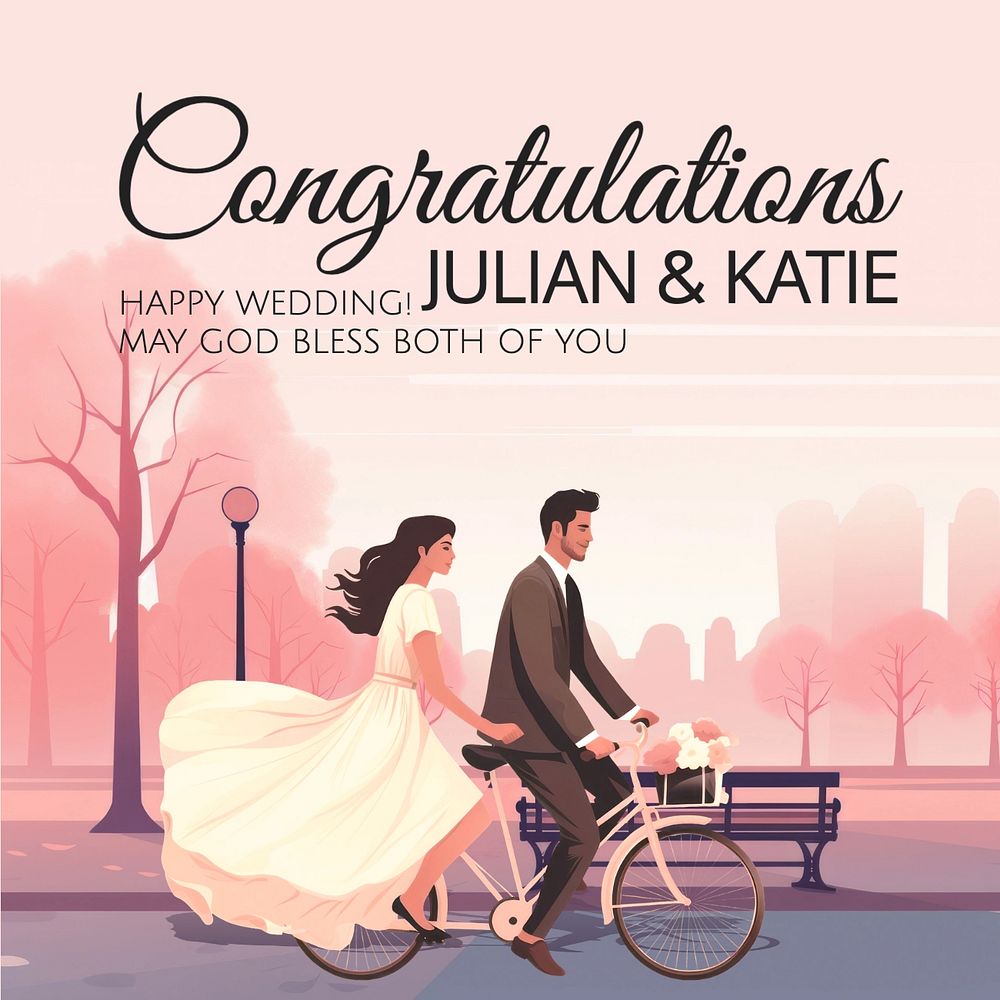 Congratulations wedding Facebook post template