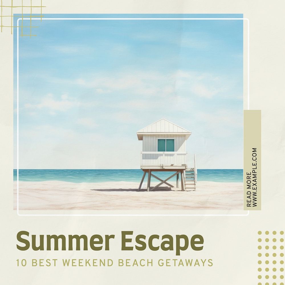 Summer escape Facebook post template