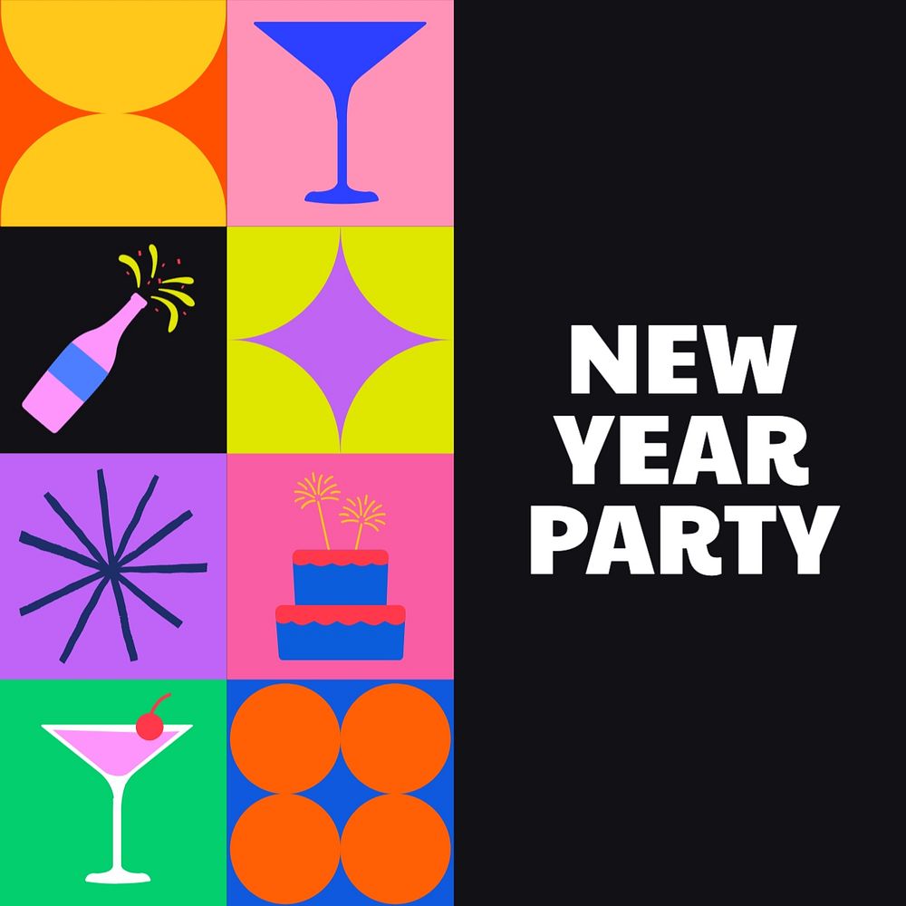 New year party Instagram post template