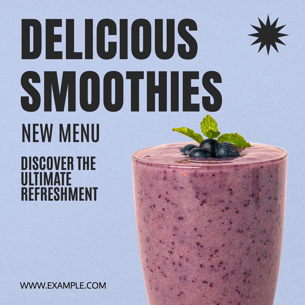 Delicious smoothies Instagram post template