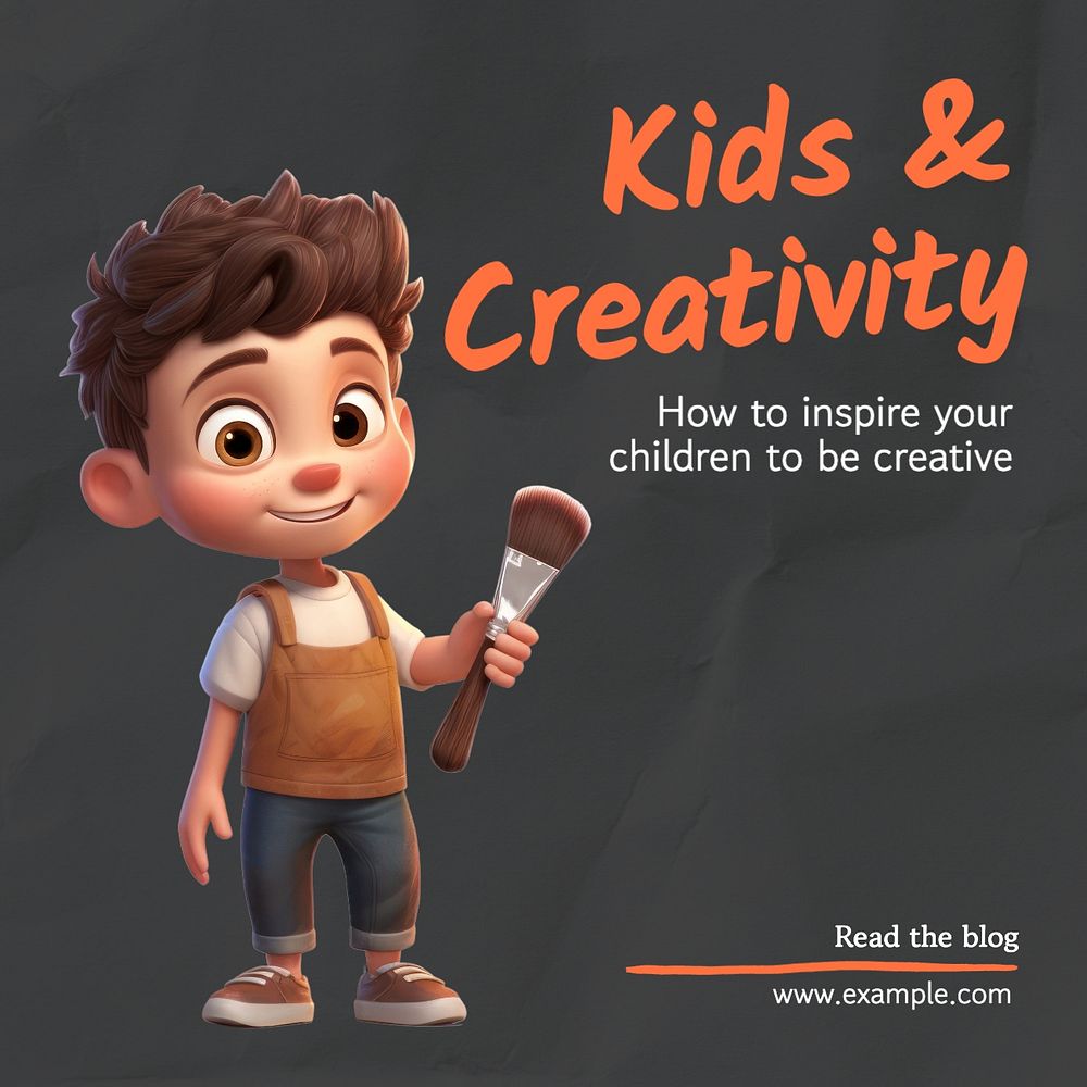 Kids creativity Instagram post template