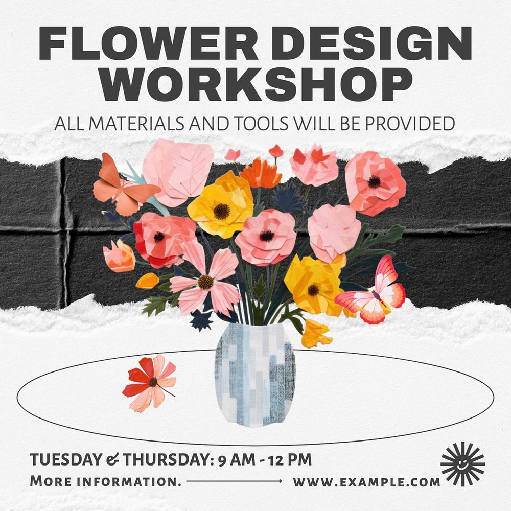 Flower design Instagram post template