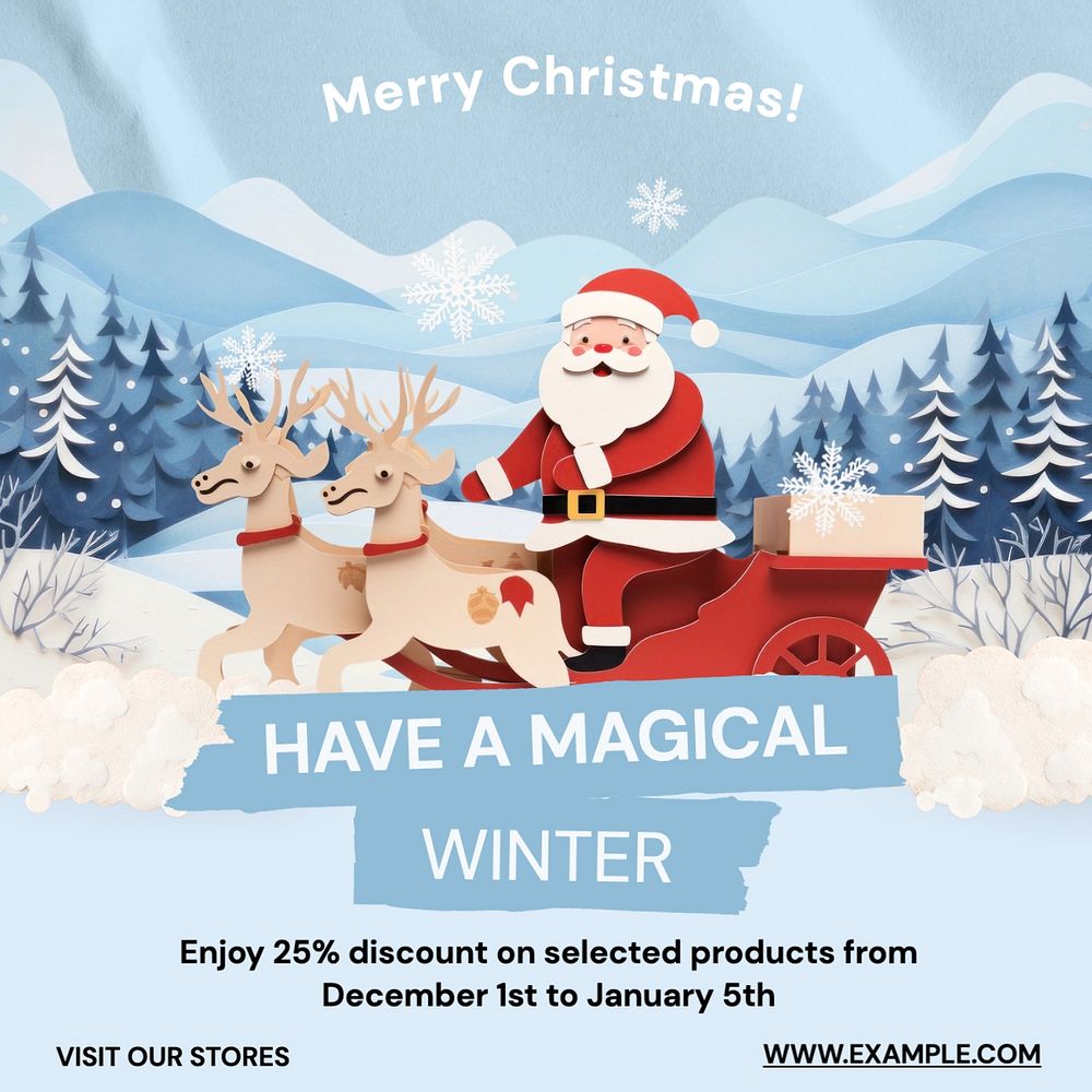 Winter magic sale Facebook post template