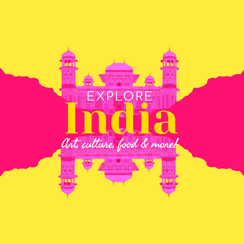 Indian art & culture Instagram post template, editable text