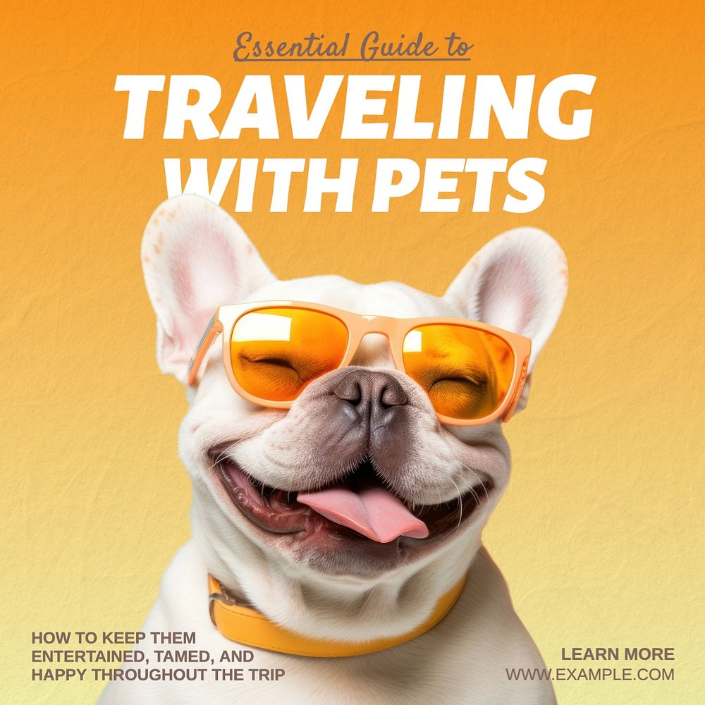 Traveling with pets Instagram post template