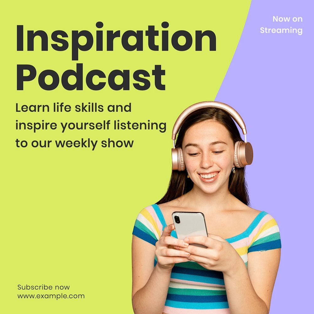 Inspiration podcast Instagram post template