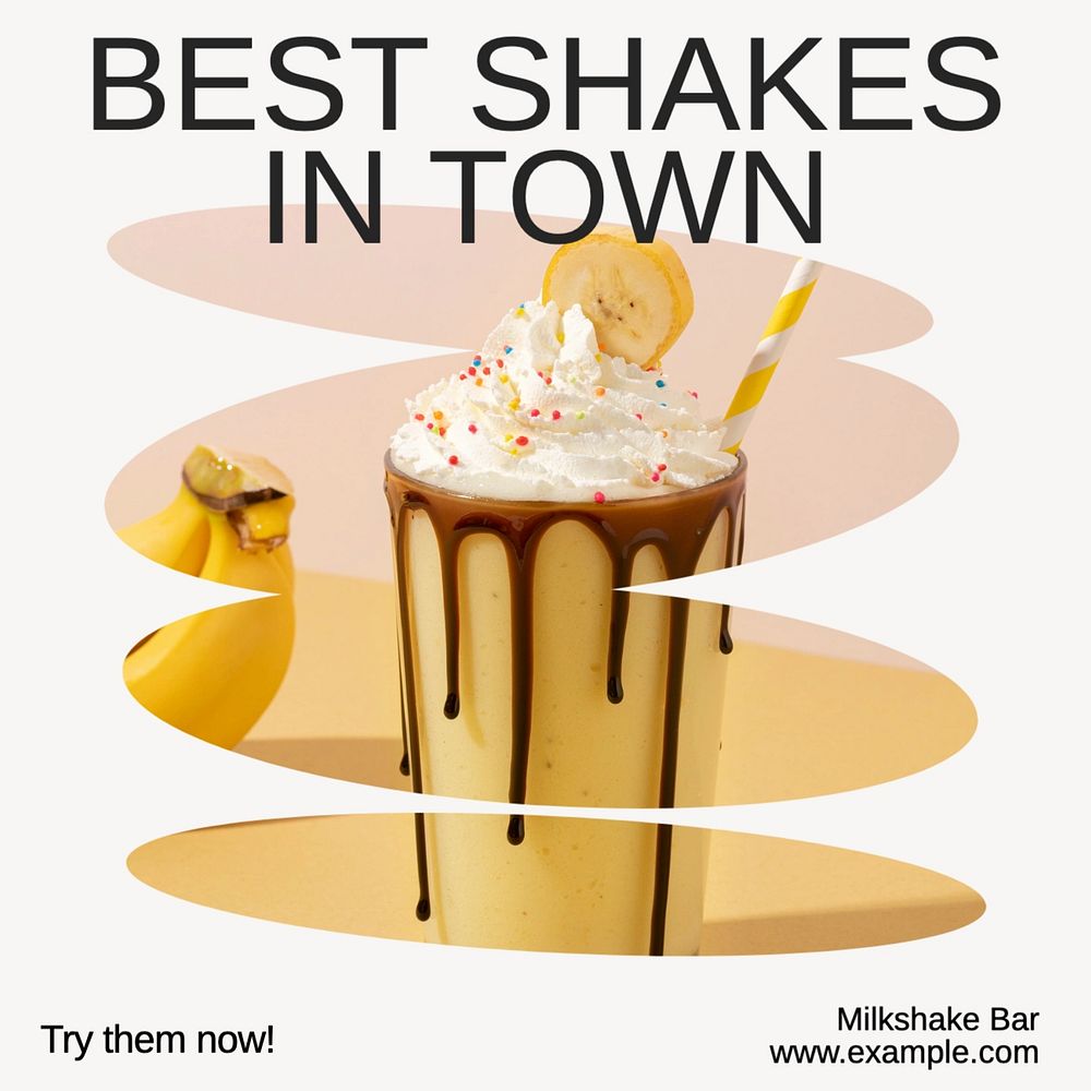 Milkshake shop Instagram post template