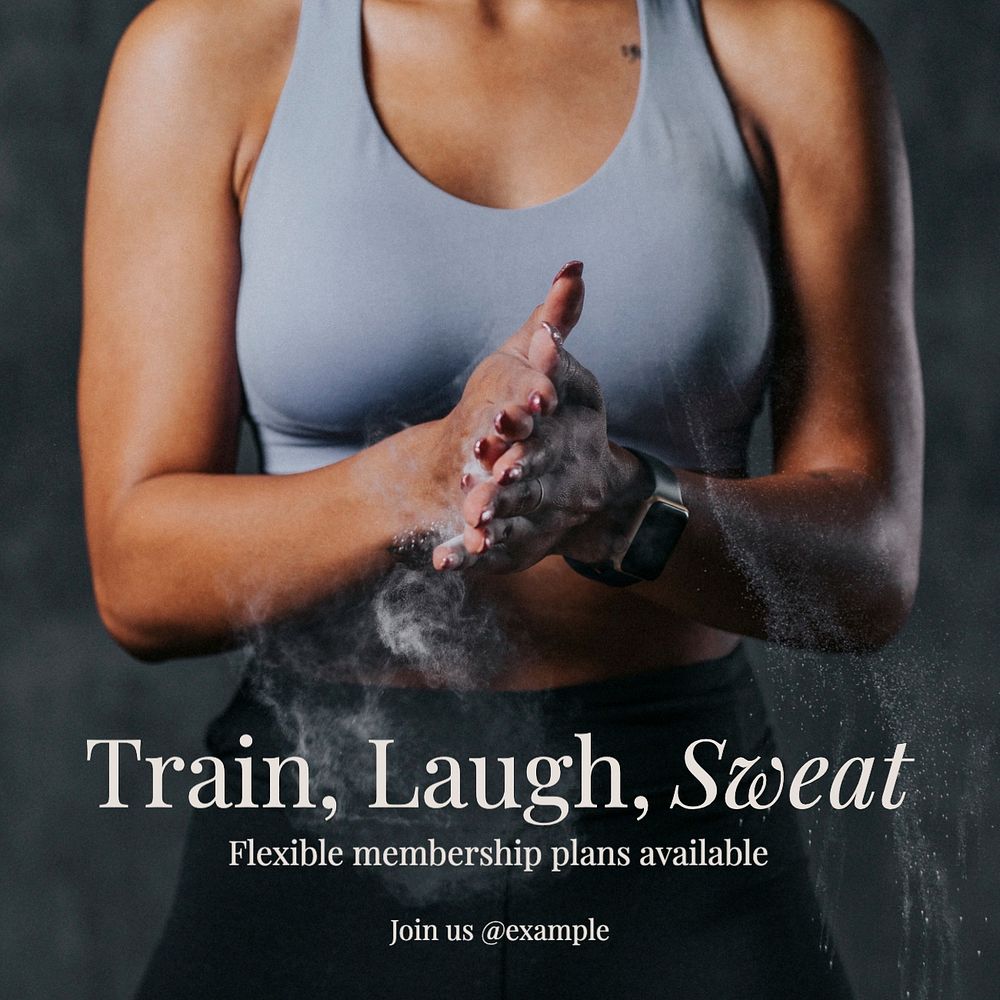 Train laugh sweat Instagram post template