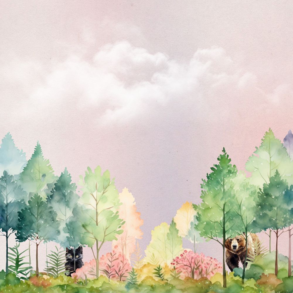 Bears in forest editable design, community remix