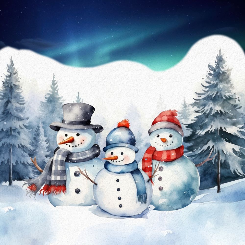 Winter snowman editable design, community remix