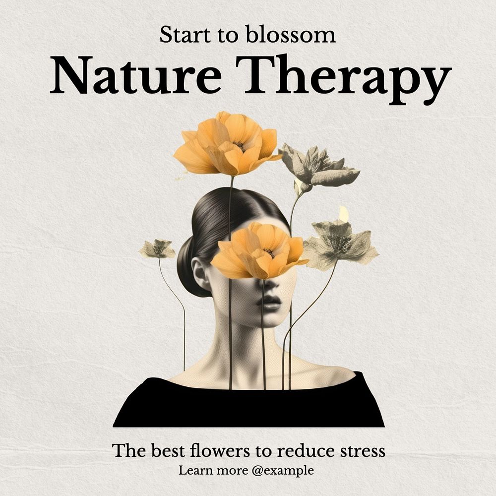 Nature therapy Instagram post template