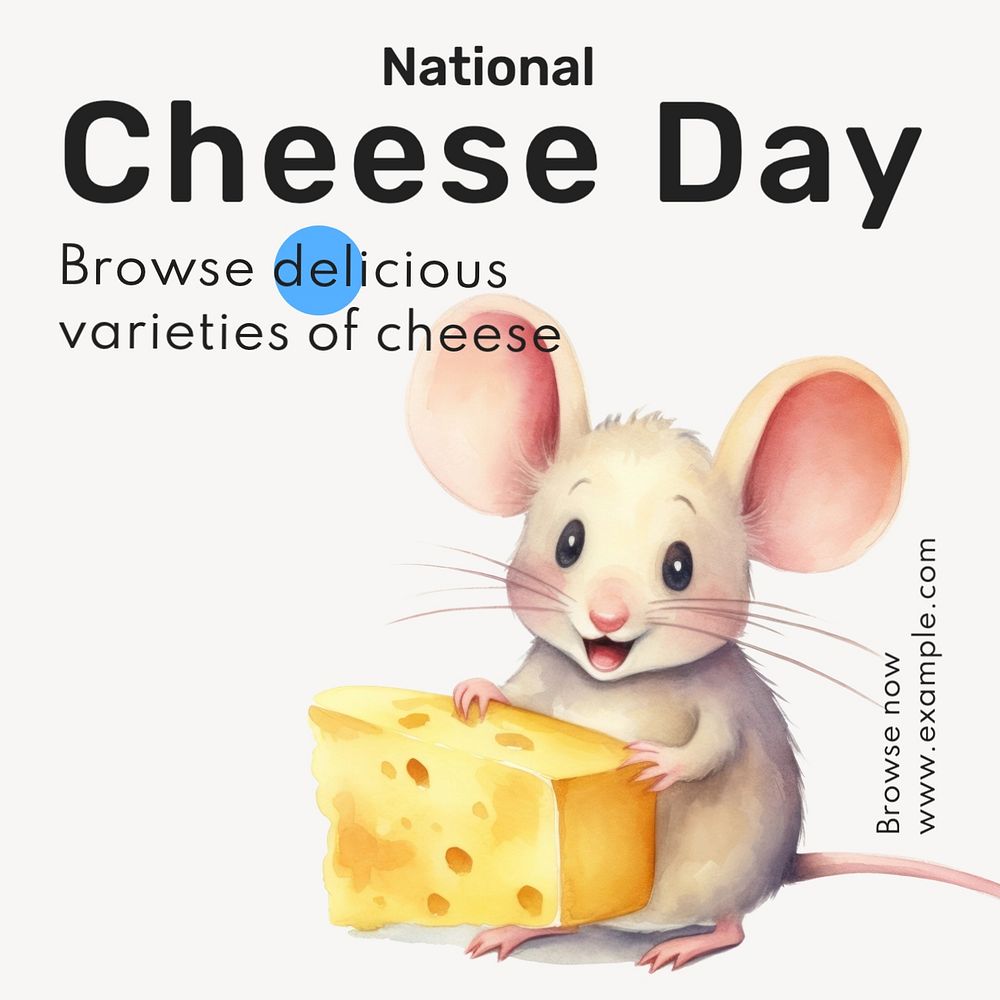 National cheese day Instagram post template