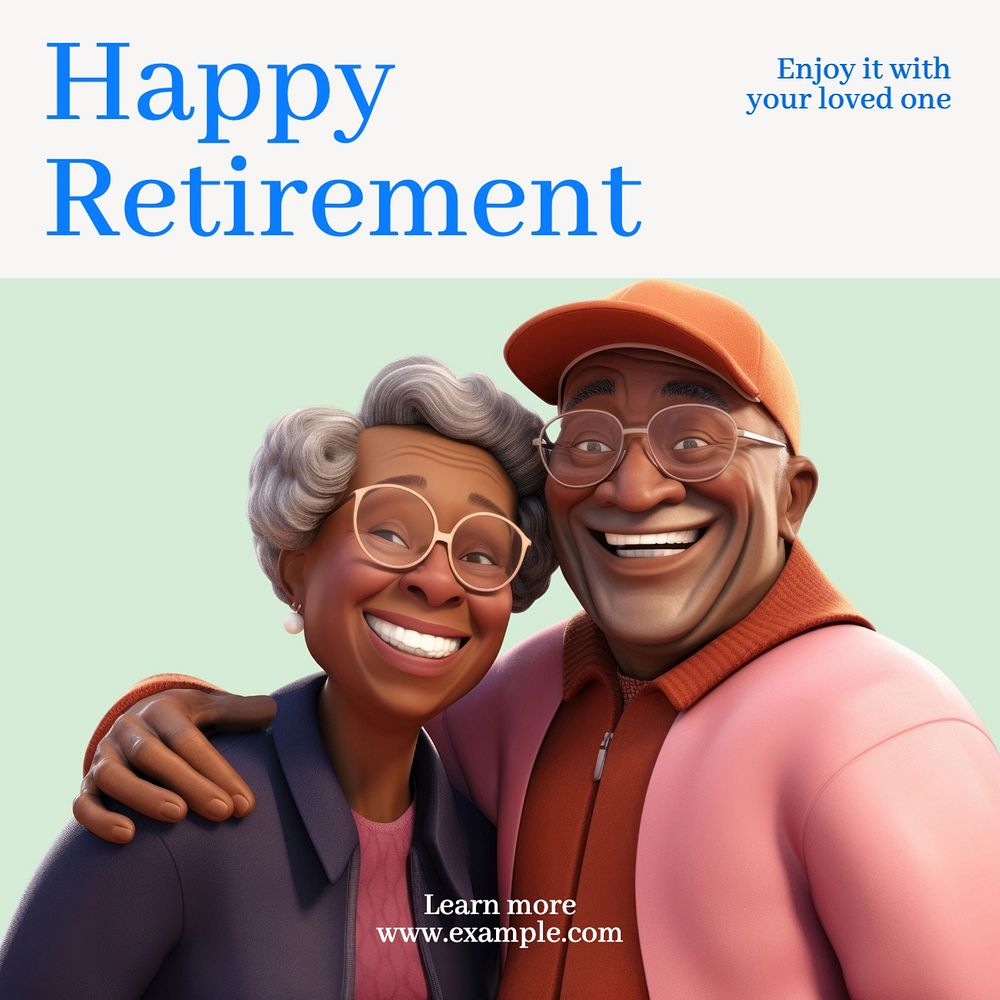 Happy retirement Instagram post template