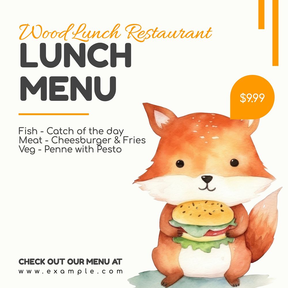 Lunch menu Instagram post template