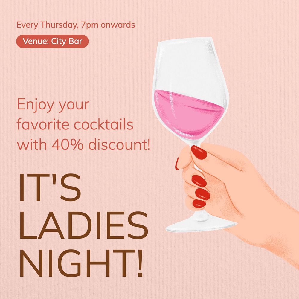 Ladies night Instagram post template