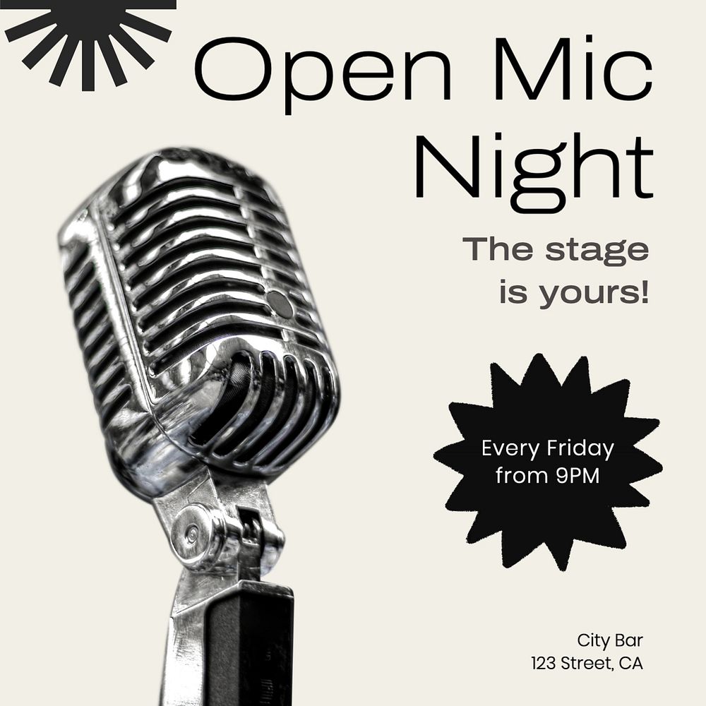 Open mic night Instagram post template